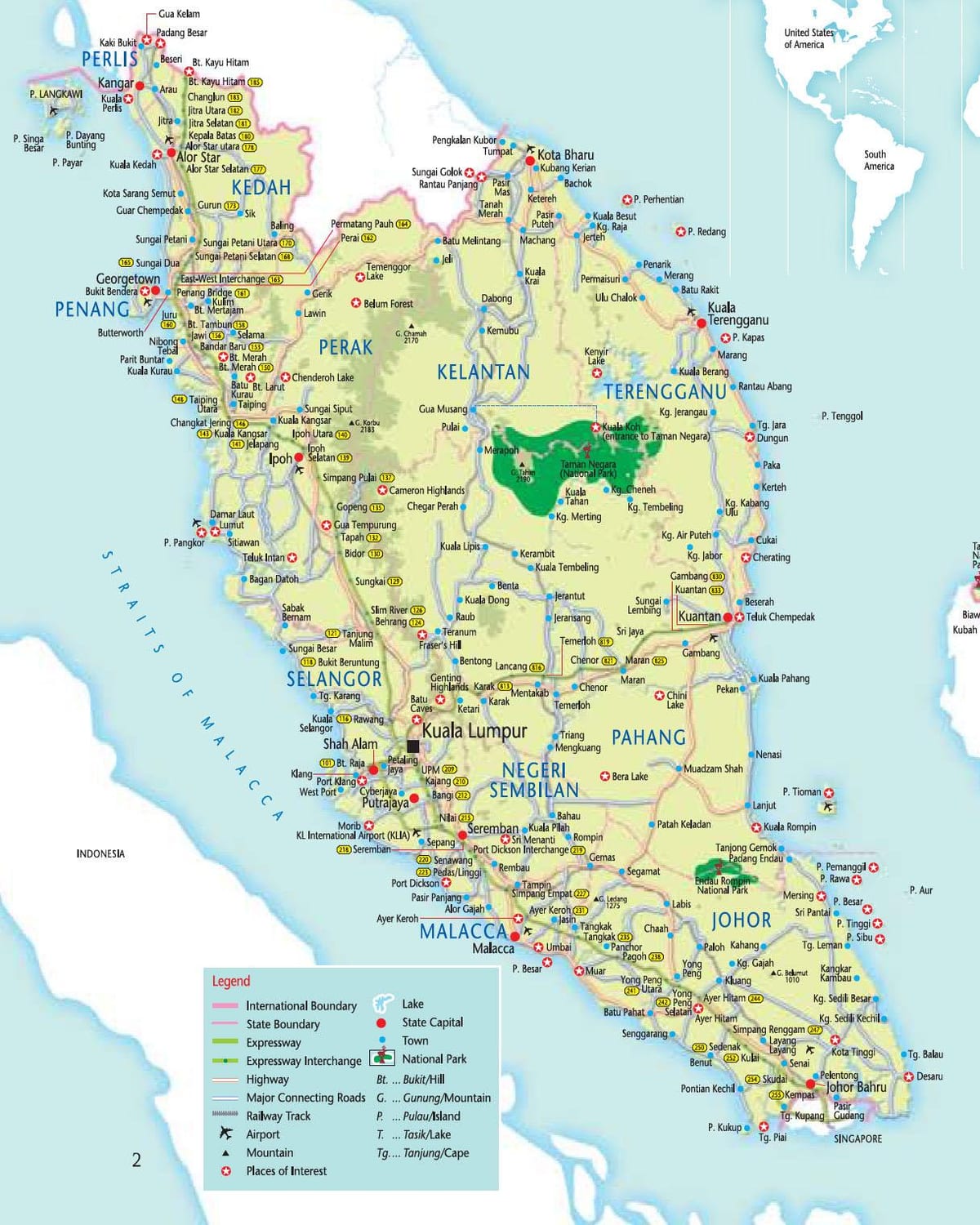kort af kort retninger malaysia
