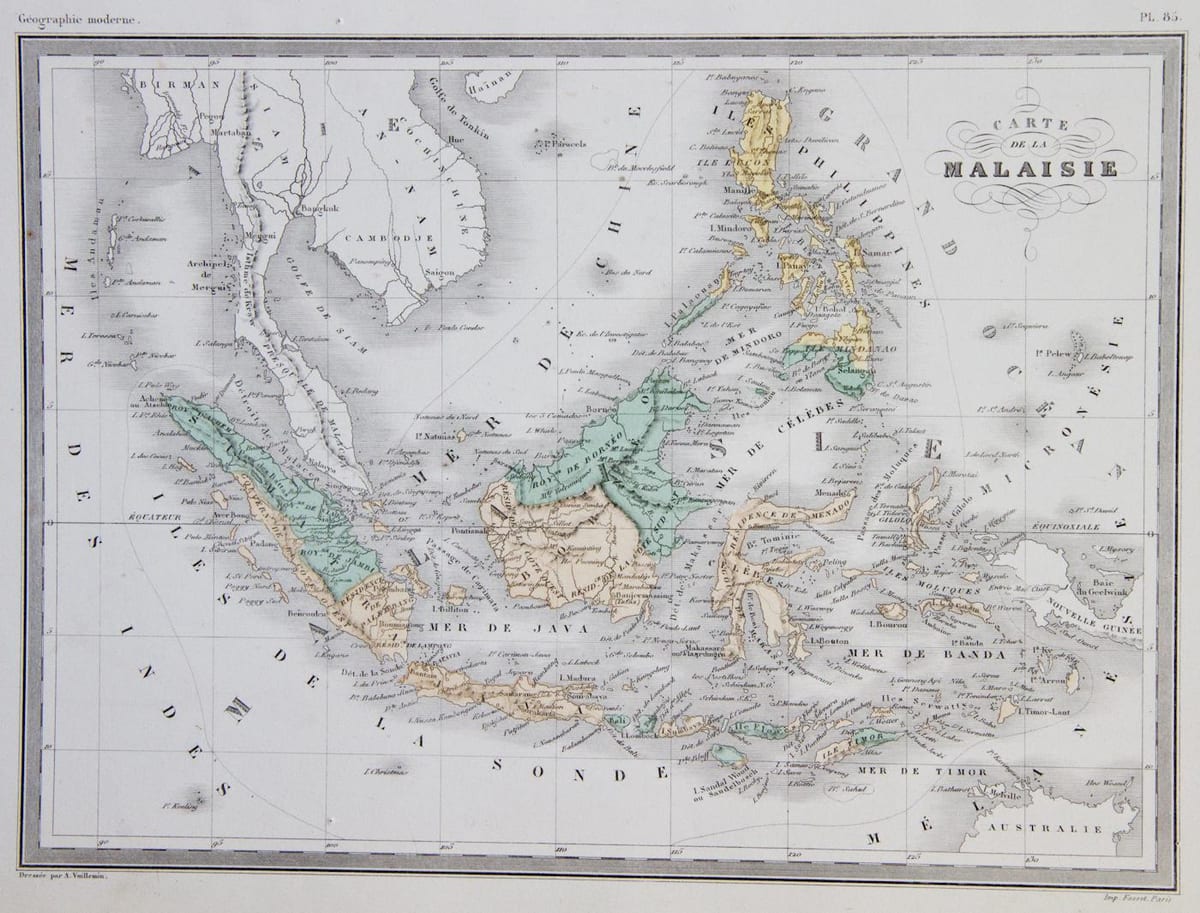 kort over malaysia gamle