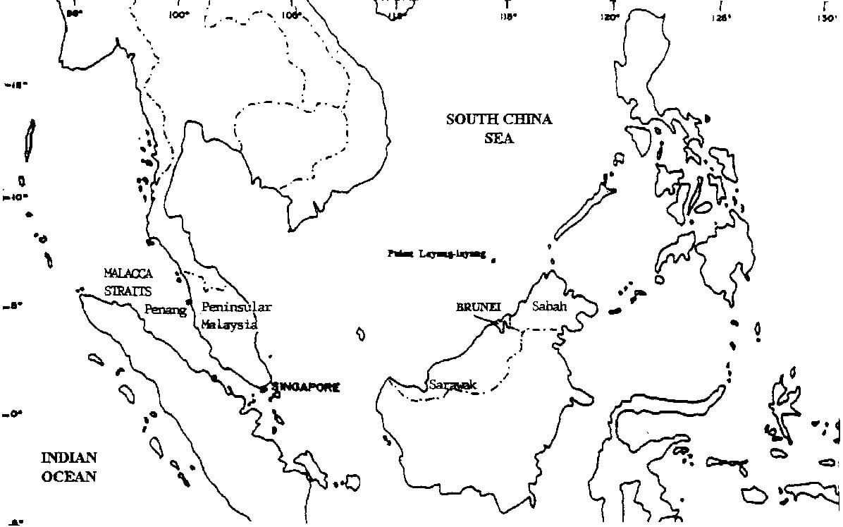 kort over malaysia kort tegning