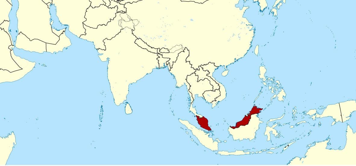kort, der viser, malaysia