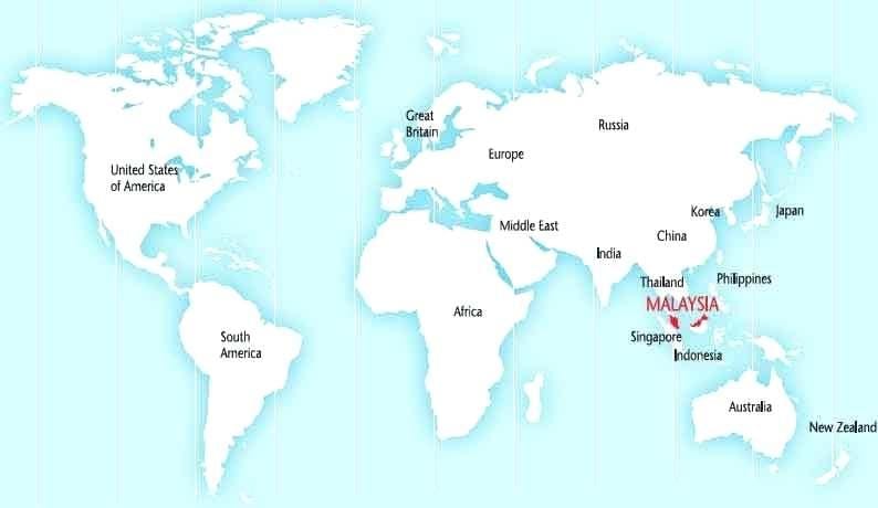 verden kort, der viser, malaysia