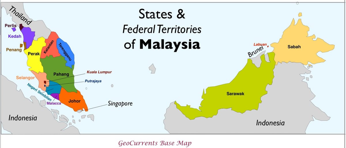 kort over malaysia provinsen