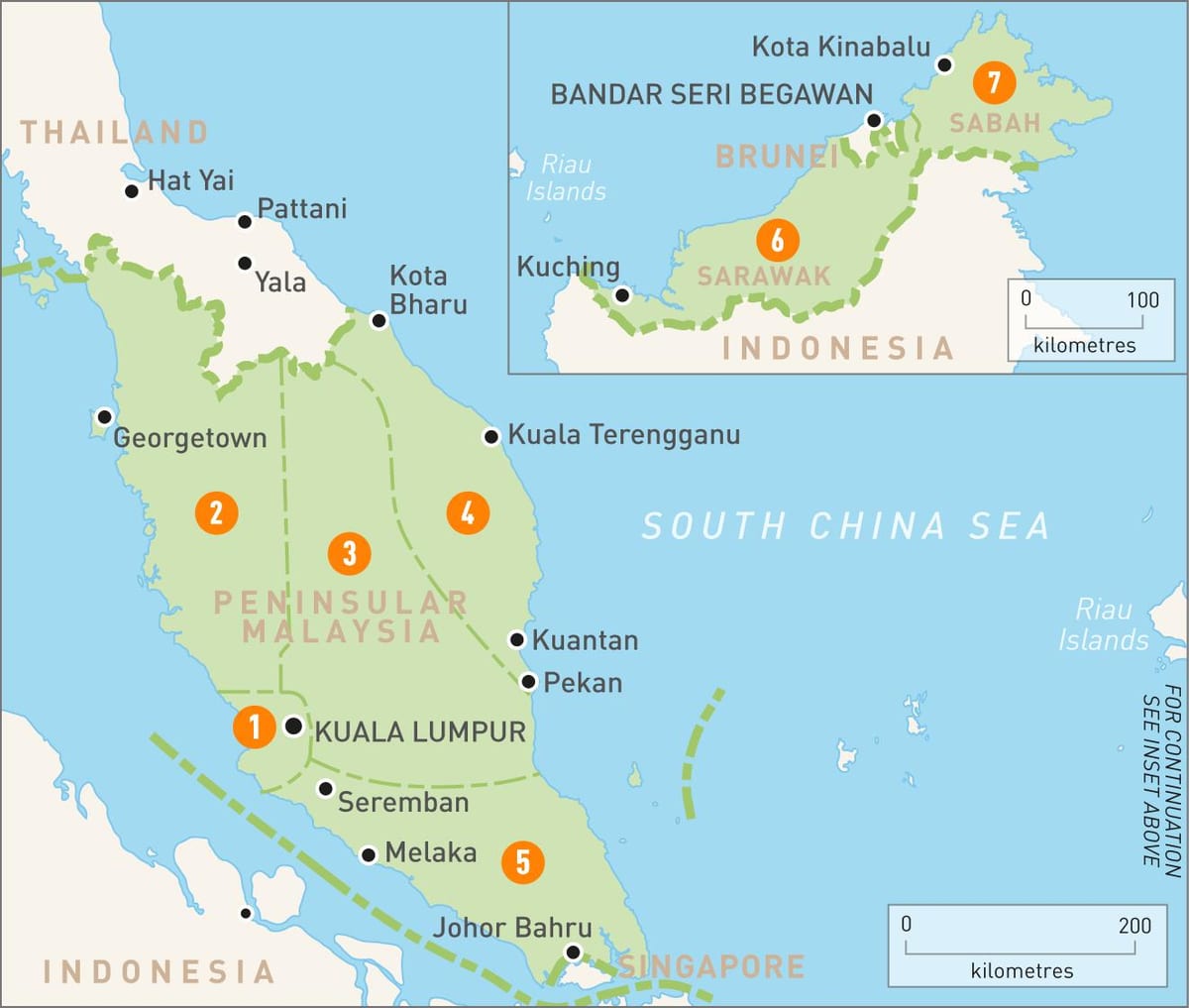 malaysia regioner kort