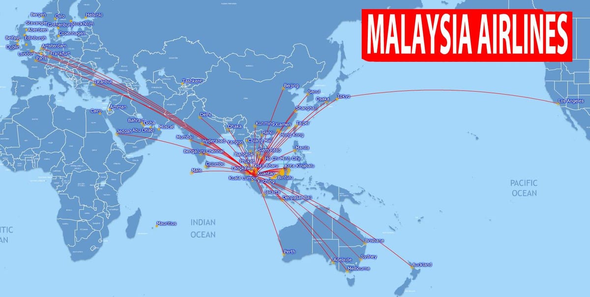 kort over malaysia rute