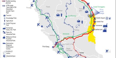 Kort for high speed rail malaysia rute