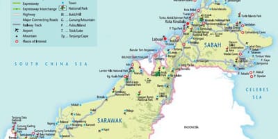 Road map of peninsular malaysia