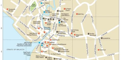 Kort malacca i malaysia