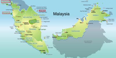Kort over malaysia og øer