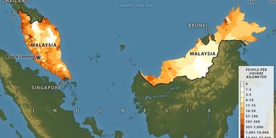 Malaysiske befolkningstæthed kort