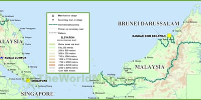 Malaysia geografi kort