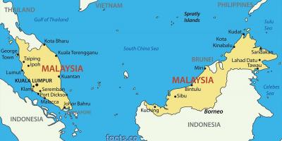 Et kort over malaysia