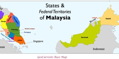 Kort over malaysia provinsen