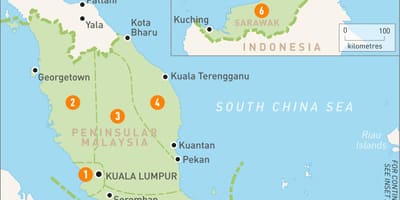 Malaysia regioner kort