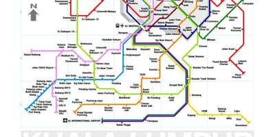 Mrt-linje 3 rute kort malaysia