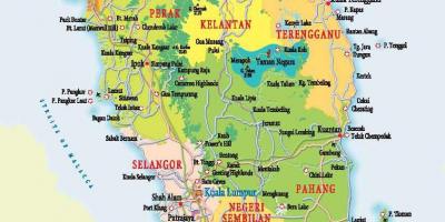 Kort over det vestlige malaysia